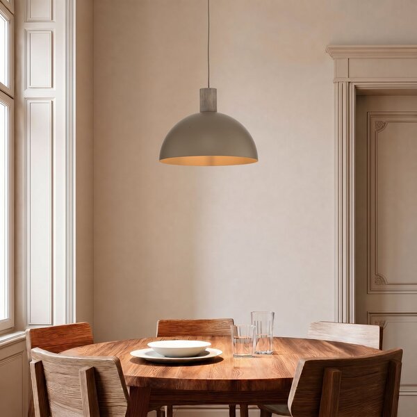 TK Lighting Oslo viseća svjetiljka, boja pijeska, metal, Ø 34 cm, E27, prigušiva, Bež, Dnevni boravak/blagovaonica, Metal
