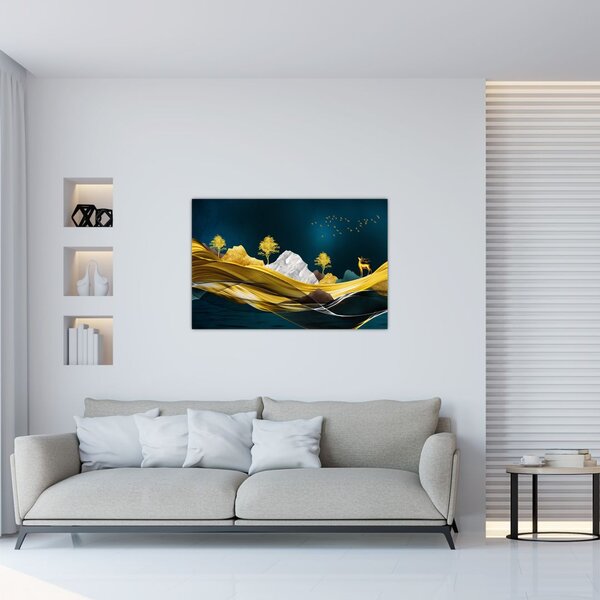 Slika - Jelen u prirodi (90x60 cm)