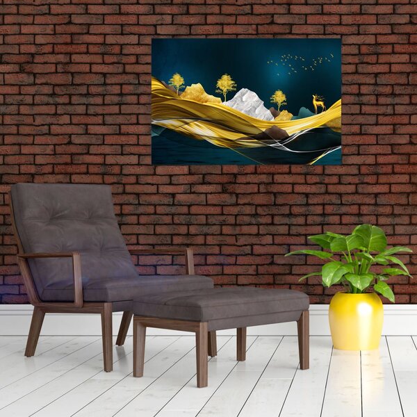 Slika - Jelen u prirodi (90x60 cm)