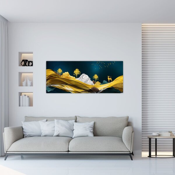 Slika - Jelen u prirodi (120x50 cm)