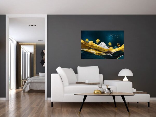 Slika - Jelen u prirodi (90x60 cm)