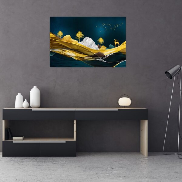 Slika - Jelen u prirodi (90x60 cm)