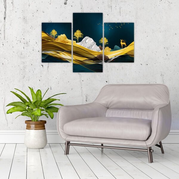 Slika - Jelen u prirodi (90x60 cm)