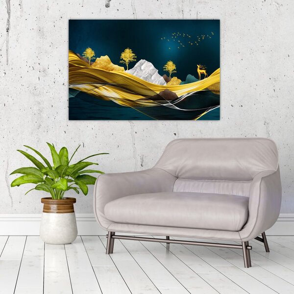 Slika - Jelen u prirodi (90x60 cm)