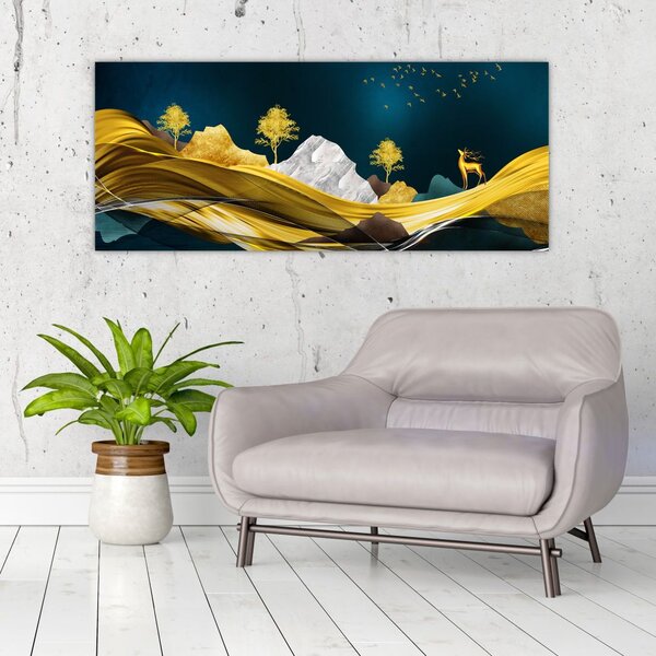 Slika - Jelen u prirodi (120x50 cm)