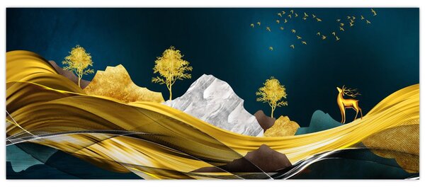 Slika - Jelen u prirodi (120x50 cm)
