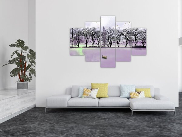 Slika - Brodica na jezeru (150x105 cm)