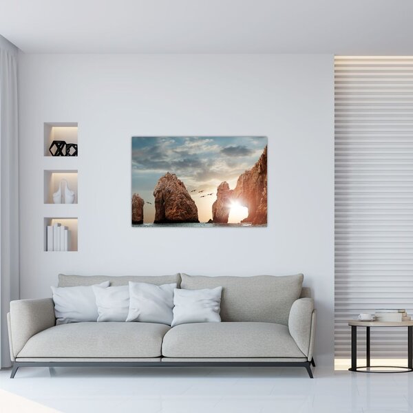 Slika - Zalazak sunca nad liticama (90x60 cm)