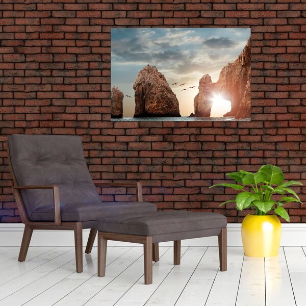 Slika - Zalazak sunca nad liticama (90x60 cm)