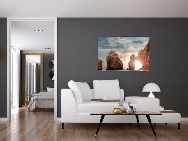 Slika - Zalazak sunca nad liticama (90x60 cm)
