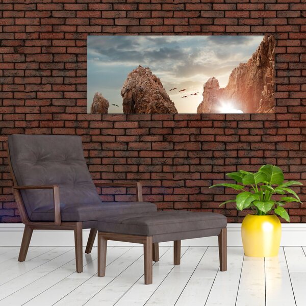 Slika - Zalazak sunca nad liticama (120x50 cm)