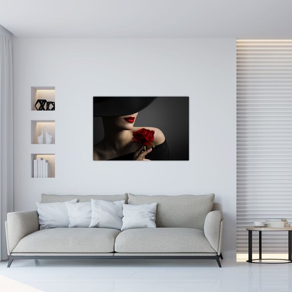 Slika - Žena s ružom (90x60 cm)