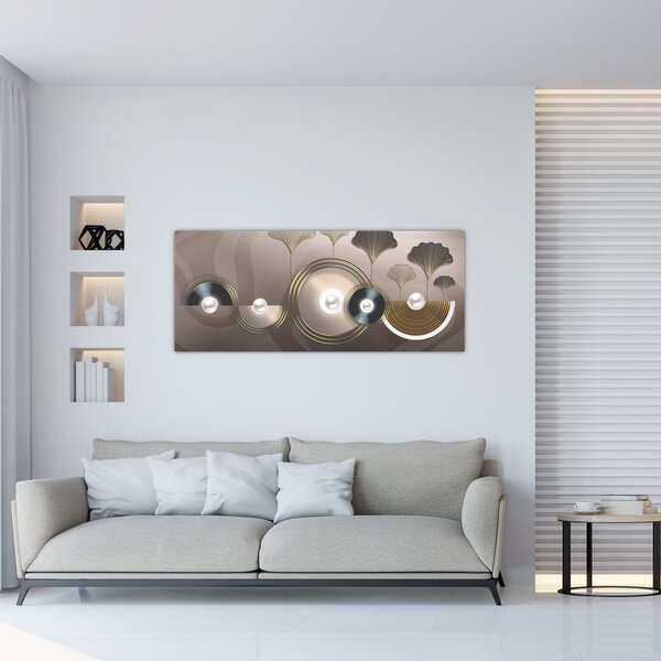 Slika -Zlatnosmeđa apstrakcija (120x50 cm)