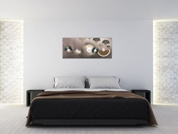 Slika -Zlatnosmeđa apstrakcija (120x50 cm)