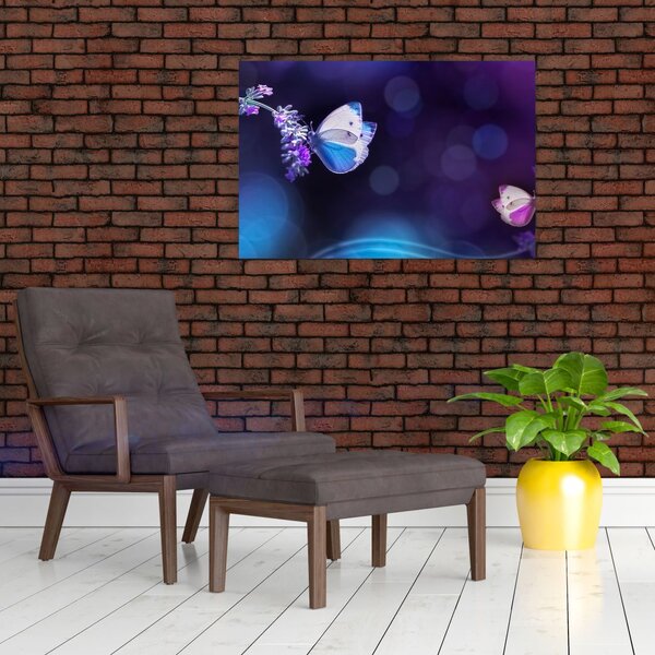 Slika - Leptiri na lavandi (90x60 cm)