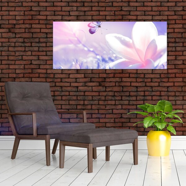 Slika - Leptir slijeće na cvijet (120x50 cm)