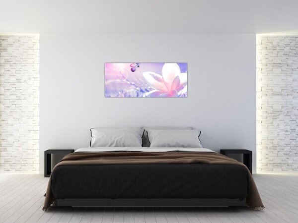 Slika - Leptir slijeće na cvijet (120x50 cm)