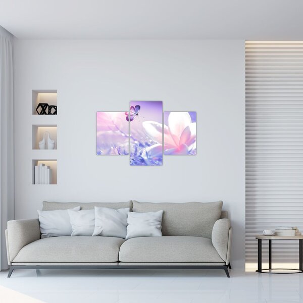 Slika - Leptir slijeće na cvijet (90x60 cm)