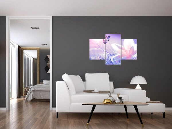 Slika - Leptir slijeće na cvijet (90x60 cm)