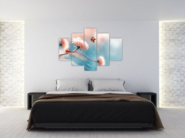 Slika - Bubamare na cvijetu (150x105 cm)