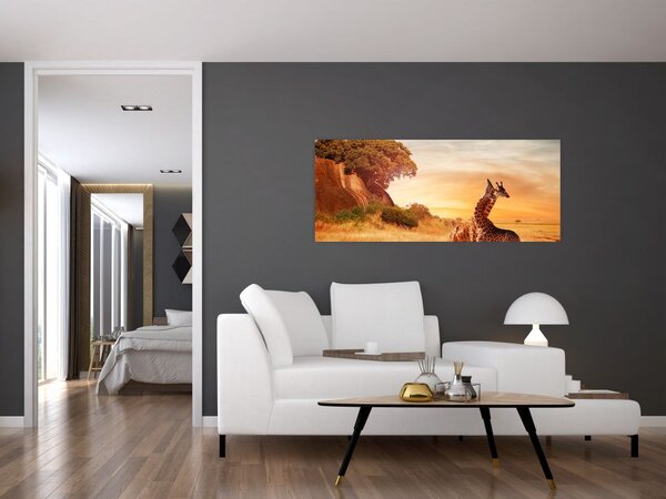 Slika - Žirafe u Africi (120x50 cm)