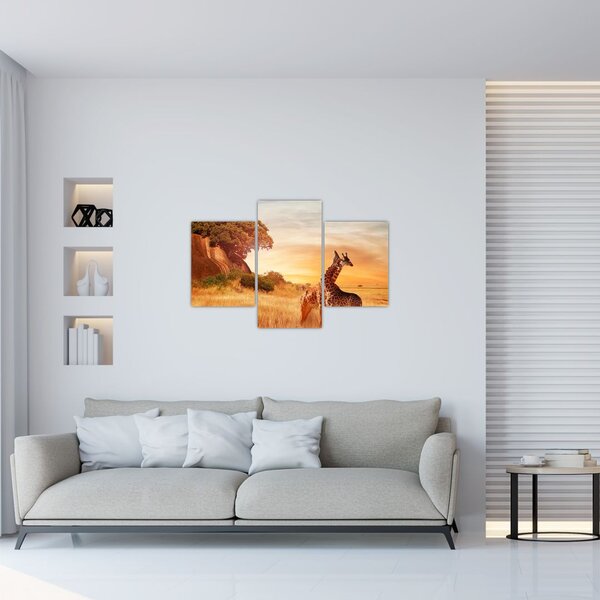 Slika - Žirafe u Africi (90x60 cm)