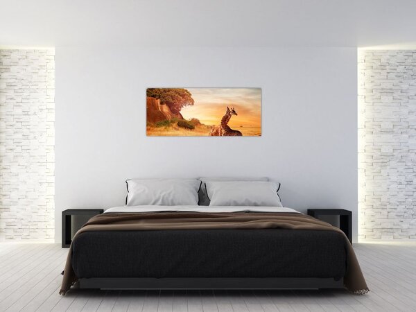 Slika - Žirafe u Africi (120x50 cm)