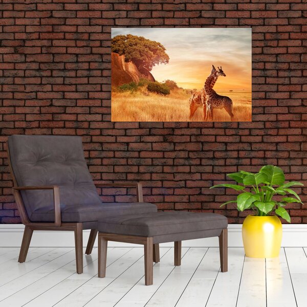 Slika - Žirafe u Africi (90x60 cm)