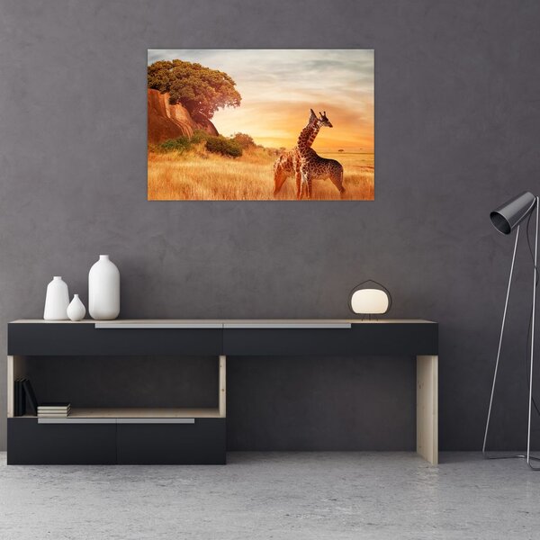 Slika - Žirafe u Africi (90x60 cm)
