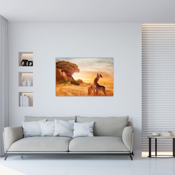Slika - Žirafe u Africi (90x60 cm)