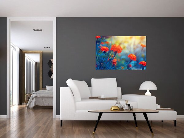 Slika - Narančasti cvjetovi (90x60 cm)