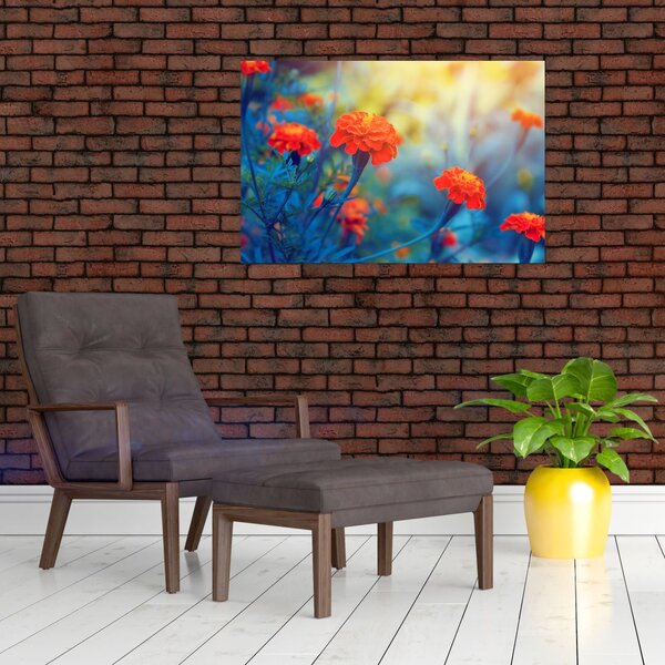 Slika - Narančasti cvjetovi (90x60 cm)