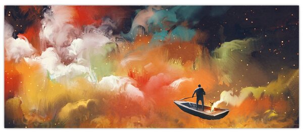 Slika - Čovjek koji plovi svemirom (120x50 cm)