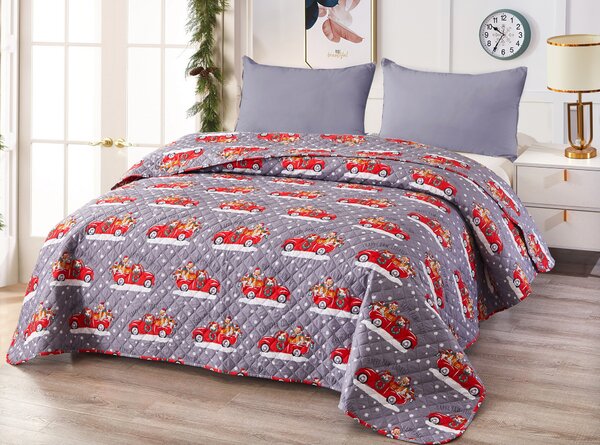 Sivi prekrivač za krevet HAPPY PAW-LIDAYS Dimenzije: 220 x 240 cm