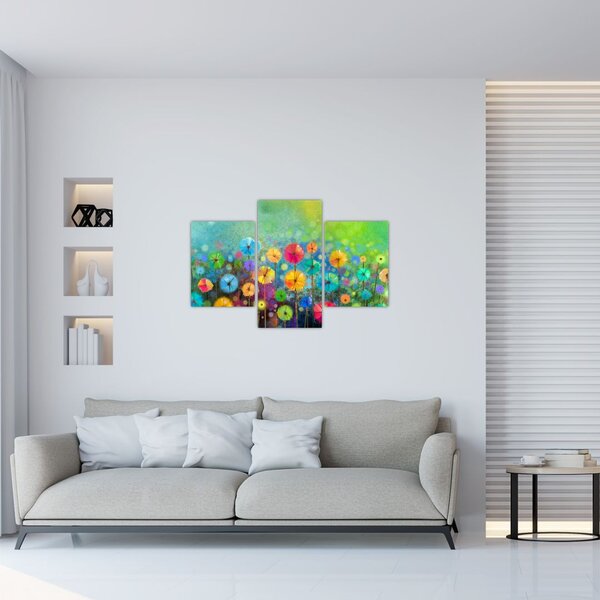 Slika - Apstraktno cvijeće (90x60 cm)