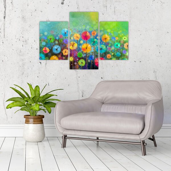 Slika - Apstraktno cvijeće (90x60 cm)