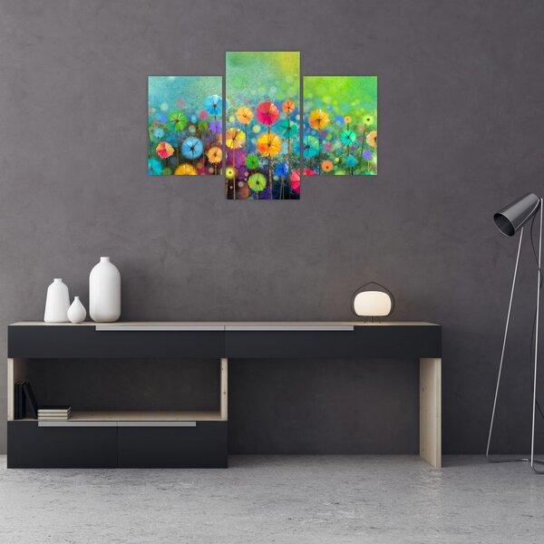 Slika - Apstraktno cvijeće (90x60 cm)