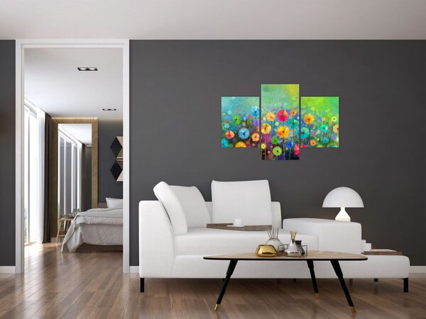 Slika - Apstraktno cvijeće (90x60 cm)