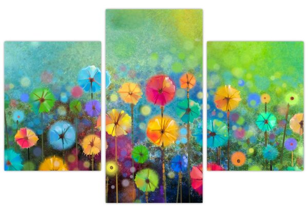 Slika - Apstraktno cvijeće (90x60 cm)