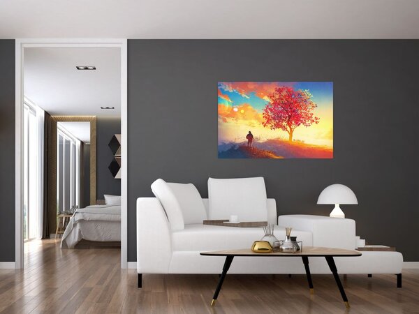 Slika - Drvo na brdu (90x60 cm)