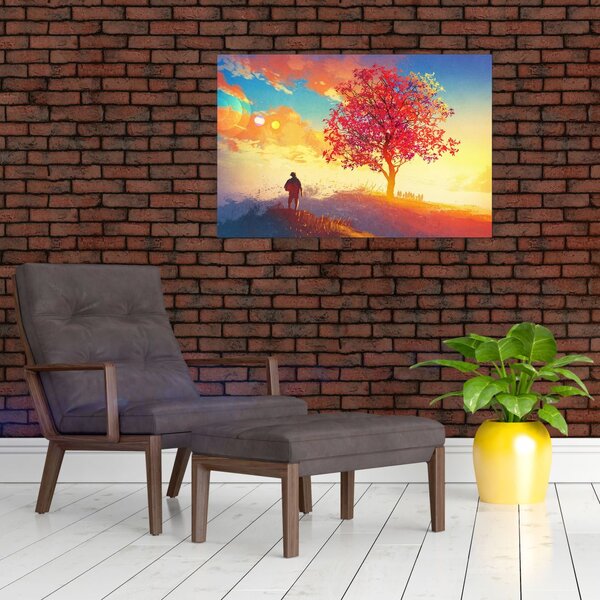 Slika - Drvo na brdu (90x60 cm)