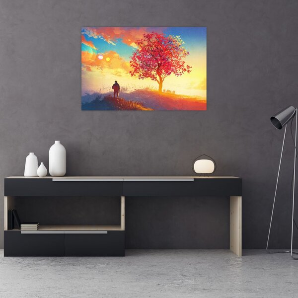Slika - Drvo na brdu (90x60 cm)