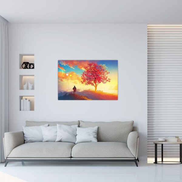 Slika - Drvo na brdu (90x60 cm)