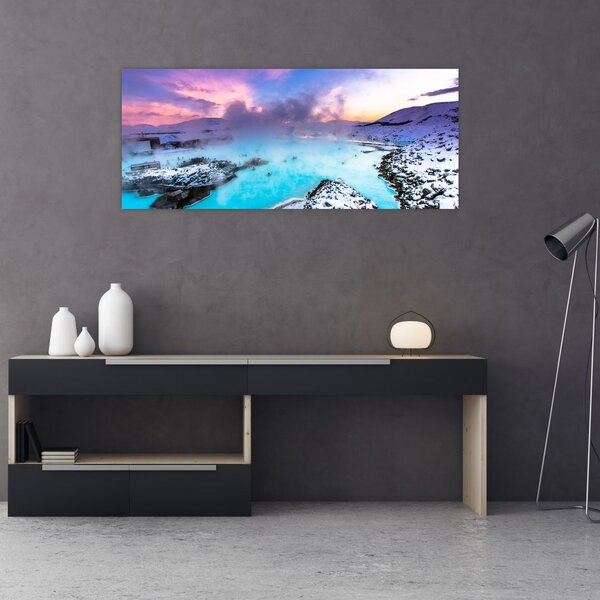 Slika - Plava laguna na Islandu (120x50 cm)