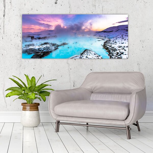 Slika - Plava laguna na Islandu (120x50 cm)