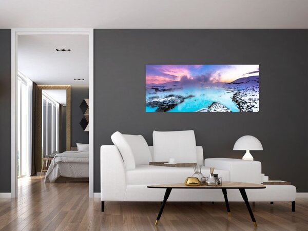 Slika - Plava laguna na Islandu (120x50 cm)