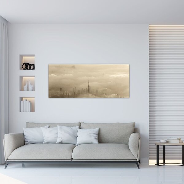 Slika - Grad u oblacima (120x50 cm)