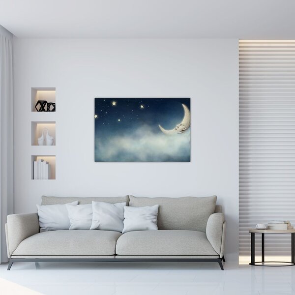 Slika - Mjesec sa zvijezdama (90x60 cm)