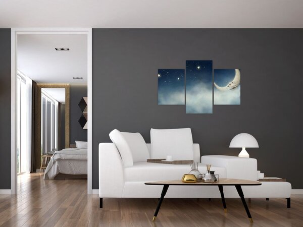 Slika - Mjesec sa zvijezdama (90x60 cm)