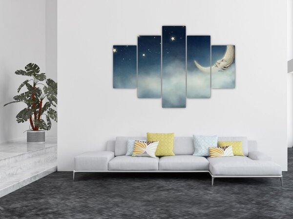 Slika - Mjesec sa zvijezdama (150x105 cm)